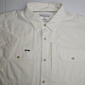 PONCHO XXL Men's Slim Fit White Short Sleeve Shirt -1868